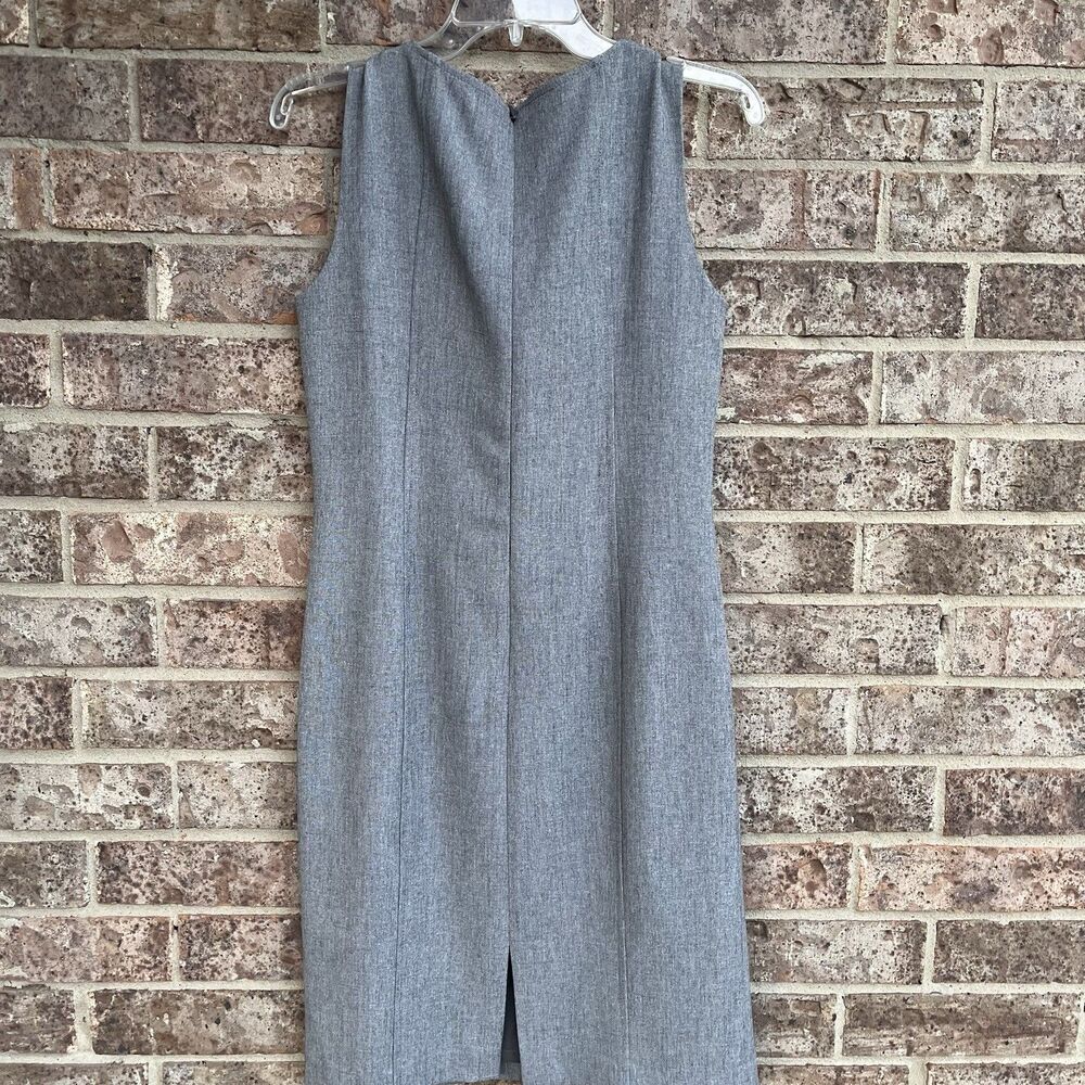 Kasper 2 Pc Dress Suit Set Gray Heathered Blazer Jacket Sleeveless Sheath 4P - Picture 13 of 15
